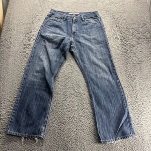 Express Jeans Mens 33x30‎ Blue Medium Wash Cotton Relaxed Precision Fit Denim